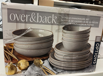 O+B Options Linen 14-Piece Dinnerware Set (service for 4)(Missing 1 Small Bowl and 1 Salad plate)