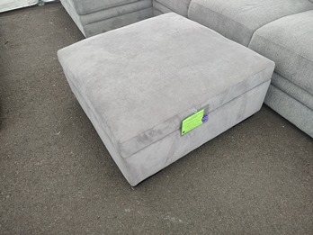 Jonathan Louis Parallel Charcoal Storage Ottoman