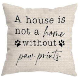 PAW PRINTS Fabric Throw Pillow