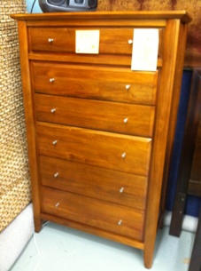 City II Pecan Finish 6-Drawer Chest
