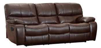 Homelegance Pecos Dark Brown Leather Gel Match Power Reclining Sofa