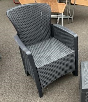 Outdoor Dark Brown Wicker-Look Outdoor Chair (blemish)