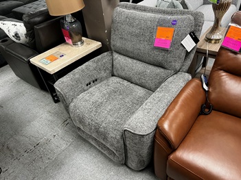 Oakleigh Brent Slate Fabric Dual Power Recliner with Zero Gravity