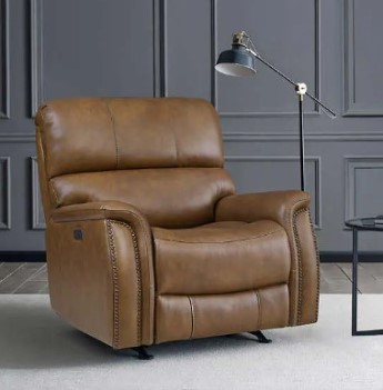 Barcalounger Presley Cognac Leather Dual Power Recliner