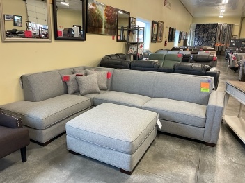 Synergy Quinley 2-Piece Gray Fabric Sectional with Left-Hand Chaise & Ottoman