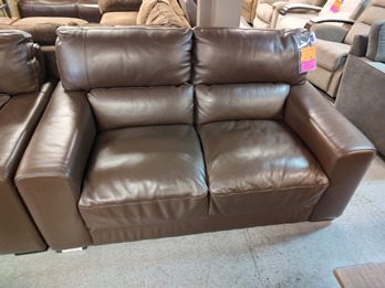 Jason Furniture Rawlins Dark Brown Leather Loveseat