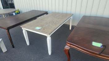 Ashley Realyn Distressed White & Hardwood Dining Table (blemish)