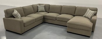 Emerald Repose Oatmeal 3-Piece Sectional (blemish on back)