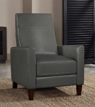 Barcalounger Ridgefield Charcoal Leather Pushback Recliner