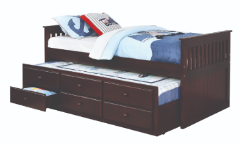 Coaster Rochford Cappuccino Finish Captains Bed with Trundle & Storage