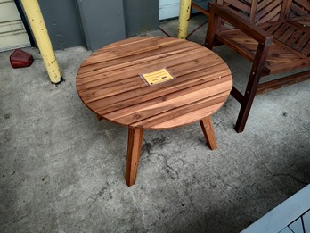 Outdoor Round Wood Coffee Table
