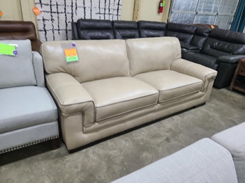 Simon Li Longhorn Wheat Leather Sofa