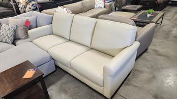 Violino Sassari Chalk Leather Sofa