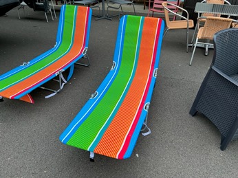 Outdoor Multicolored Folding Chaise Lounge