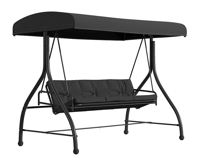 Outdoor Brown Canopy Swing Bed