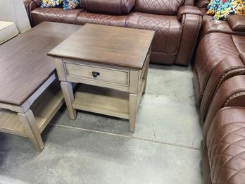 Integra Blaine Distressed Hardwood End Table (blemish)