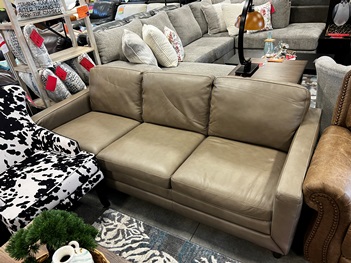 Jason Furniture Taupe Leather Sofa