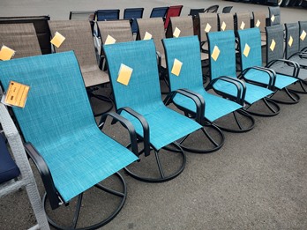 Outdoor Turquoise Mesh Swivel Rocker