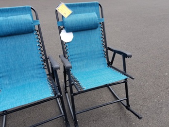 Outdoor Teal Mesh Rocking Chair