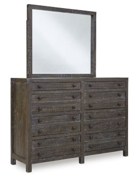 Modus Townsend Gunmetal Distressed Dresser with Mirror