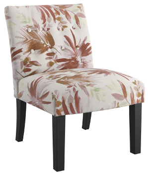 Emerald Red Foliage Accent Chair