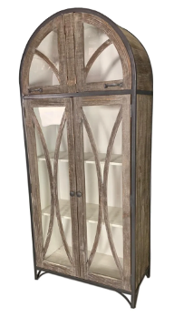 Vintage Furniture Ellie Vitrine Curio Cabinet in Barnwood