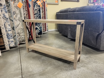 Stanley Ranger Washed Grey Finish Console Table with Metal Accents