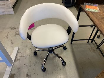 White Faux Leather Desk Chair (blemish)