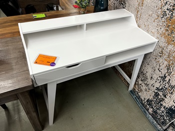 Stanley Ranger White Modern Desk with Hutch-Top 
