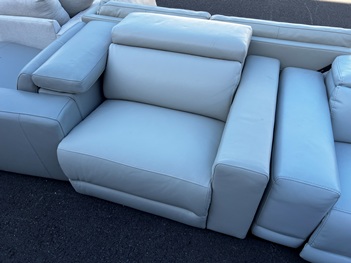 Cosmic Pewter Leather One-Arm Chair (DOES NOT RECLINE)
