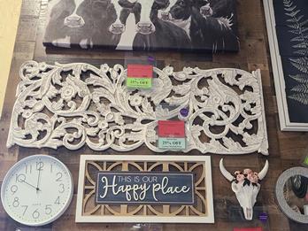 Large Rectangular Distressed White Wall Art
