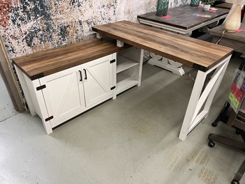 Stanley Ranger 52-Inch White & Espresso Finish L-Shaped or Long Desk