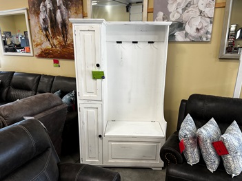 Vintage Furniture Willie Hall Tree in Nero White