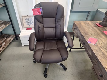 Coaster Wilson Dark Brown Faux Leather Adjustable Desk Chair