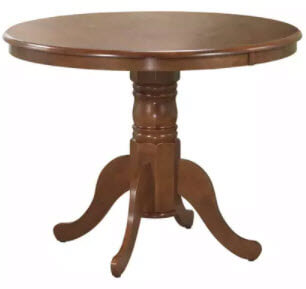 Coaster Zeta Oak Finish Round Pedestal Dining Table