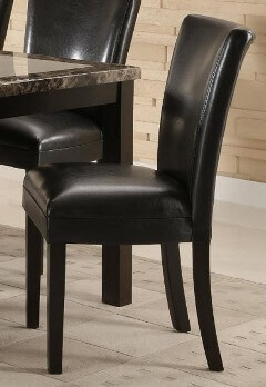 Coaster Black Faux Leather Side Chair