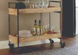Coaster Rustic Hardwood & Metal Serving Cart