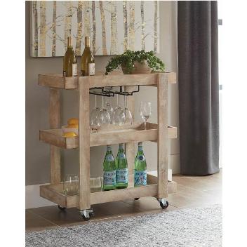 Coaster Rustic Sandblasted Serving Cart