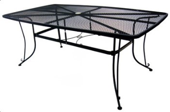 Black Steel Rectangular Outdoor Table