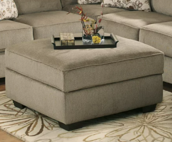 Ashley Patton Silver Chenille Storage Ottoman