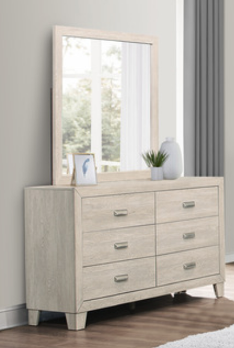 Homelegance Quinby Natural Finish Wood-Look 6-Drawer Dresser with Mirror