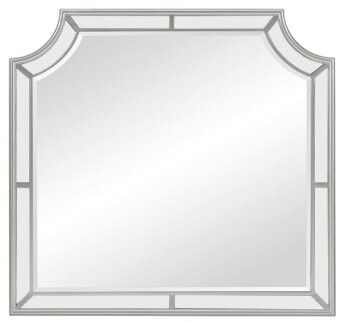 Homelegance Avondale Textured Silver Mirror with Notched Corners
