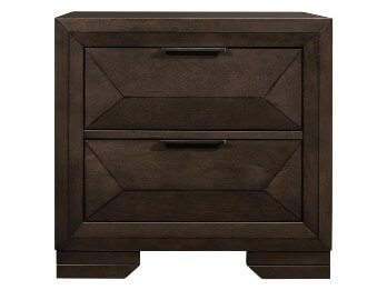 Homelegance Chesky Dark Espresso Finish 2-Drawer Nightstand with Countoured Drawer Fronts