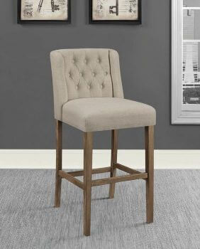 Coaster 30-Inch Beige Upholstered Barstools with Tufted Accents (set of 2)