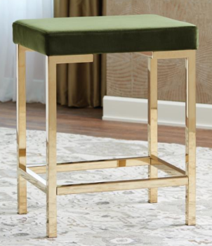 Coaster Dark Green & Gold Backless Barstools (set of 2)