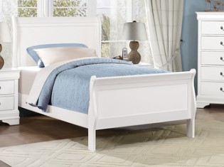 Homelegance Mayville White Twin Sleigh Bed