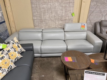 Manwah Cosmic Fog Leather 3-Piece Dual Power Reclining Sofa