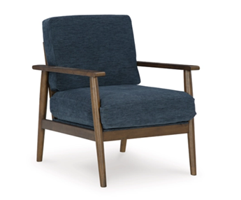 Ashley Bailey Navy Accent Chair with Hardwood Accents