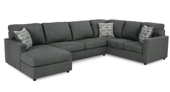 Ashley Edgewater 3-Piece Sectional with Left-Hand Chaise