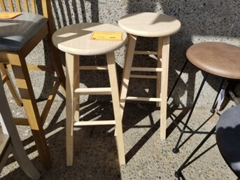 Backless Natural Finish Barstools (set of 2)